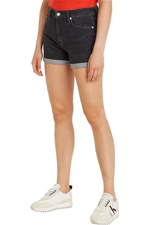 Calvin Klein Jeans Damen Jeans Shorts Mid Rise Short mit Stretch, Blau (Denim Black), 27W