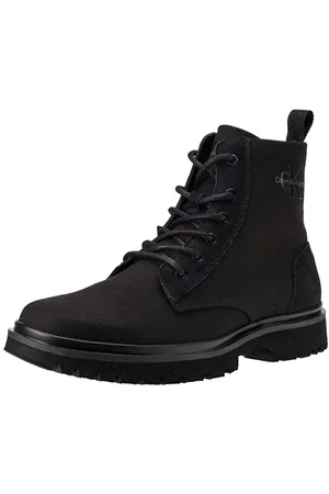 Calvin Klein Jeans Herren Mid Boot Stiefel Eva Boot Mid Laceup Mix Ml Sat Schnürung, Schwarz (Triple Black), 43 EU