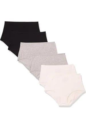 Amazon Damen Unterwäsche Baumwolle hochtailliert, 6er-Pack, , 40
