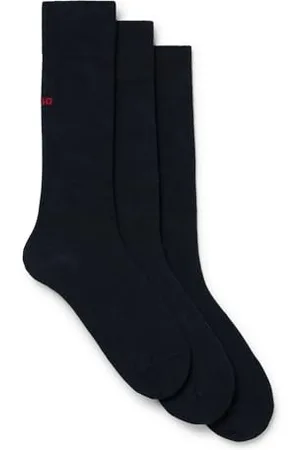 HUGO BOSS Herren 3P RS UNI CC Mittelhohe Socken mit Logo-Details im Dreier-Pack Dunkelblau 43-46