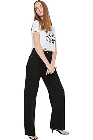 Trendyol Damen High Wade Wide ben Jeans, , 42 EU
