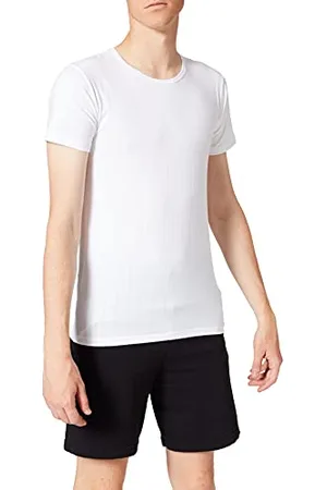 Calida Pure & Style T-Shirt Herren, Rundhalsausschnitt, aus weicher PIMA-Baumwolle, maskuliner Nadelzug, atmungsaktiv, schnelltrocknend und geruchshemmend