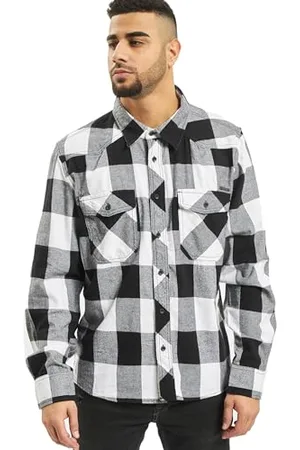Brandit Check Shirt Herren Baumwoll Hemd L Weiss-schwarz