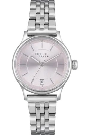 Breil Uhr Damen Classy Ziffernblatt Light PINK Bewegung NUR Zeit Quartz e Bracelet Stahl Silber EW0496