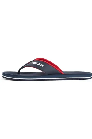 Tommy Hilfiger Herren Flip Flops Padded Comfort Sandal mit Logo, Blau (Desert Sky), 44