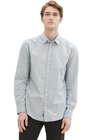 TOM TAILOR Herren Regular Fit Basic Hemd mit Streifen, , XXXL