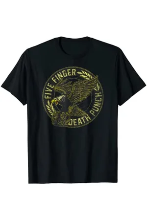Five Finger Death Punch 5FDP - Eagle - Black and Gold T-Shirt