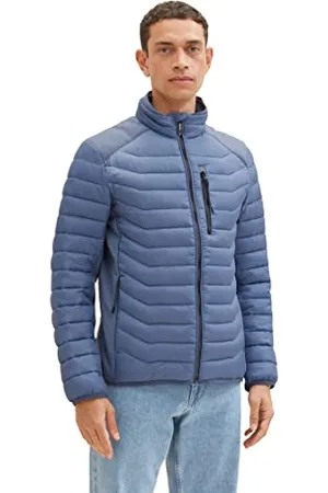 TOM TAILOR Herren 1036075 Hybrid Steppjacke mit Stehkragen, 10877-China Blue, L