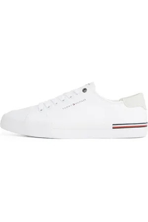 Tommy Hilfiger Herren Vulcanized Sneaker Core Corporate Canvas Low Top, (White), 43