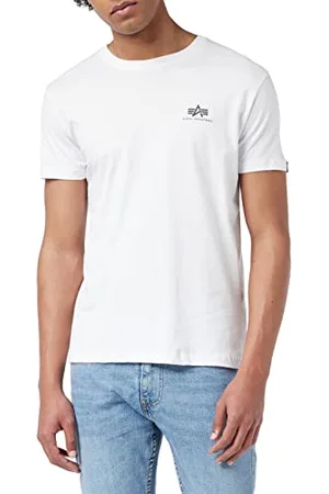 Alpha Industries Herren Basic T Small Logo T-Shirt, Blickdicht, White, S