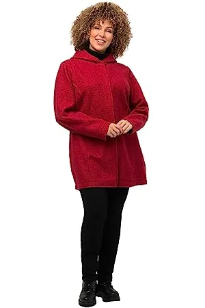 Ulla Popken Damen Curly Wool mit Kapuze Jacke, , 46-48 Große Größen EU