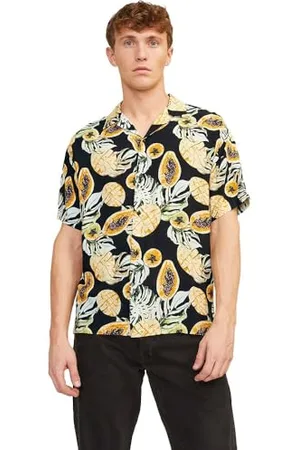 JACK & JONES Herren Jorluke Tampa AOP Shirt Ss Sn Hemd-Shirt, , XS