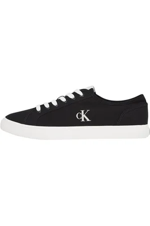 Calvin Klein Herren Vulcanized Sneaker Canvas Low Top, Schwarz (Ck Black/Bright White), 41