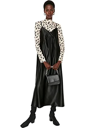 Trendyol Damen Woman Mini Bodycon Stehkragen im Choker-stil Gestrickt Kleid, , XL EU