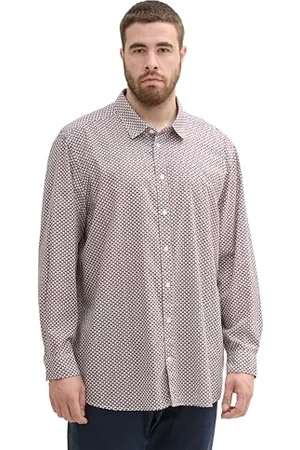 TOM TAILOR Herren Plussize Regular Fit Hemd mit Muster, , 5XL