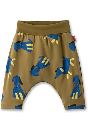 Sanetta Pure Jungen-Sweathose Grün | Praktische und gefütterte Hose aus Bio-Baumwolle für Jungen. Baby Bekleidung 068