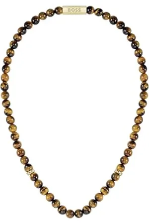 HUGO BOSS Jewelry Halskette für Herren Kollektion SPHERE STONES Mit Tigerauge Steinen - 1580663
