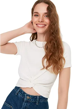 Trendyol Damen Regular Standard Rundhals Strickbluse Blouse, , XS