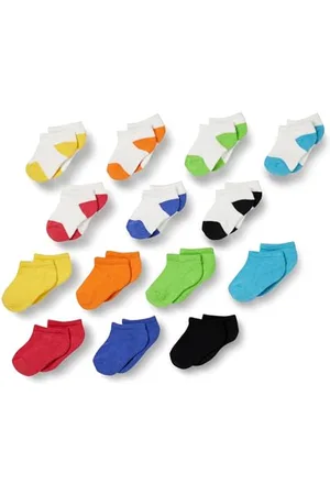 Amazon Unisex Kinder Socken aus Baumwolle mit niedrigem Schnitt, 14 Paar, , 4-5 Jahre