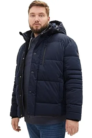 TOM TAILOR Herren 1039930 Winterjacke mit Abnehmbarer Kapuze, 10668-sky Captain Blue, 3XL