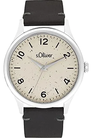 QS by s.Oliver Armbanduhr Herren Quarzuhr Analog, mit Leder Armband, , 5 bar Wasserdicht, Kommt in Uhren Geschenk Box, 2033546