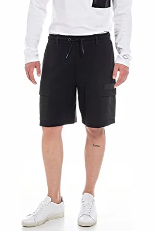 Replay Herren Cargo-Shorts mit Kordelzug, (Schwarz), M
