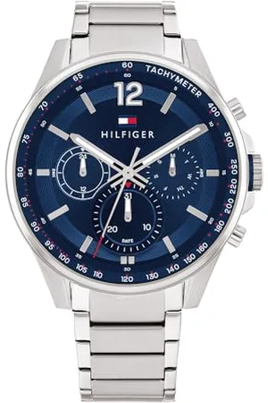 Tommy Hilfiger Multi Zifferblatt Quarz Uhr für Herren mit Silbernes Edelstahlarmband - 1791973