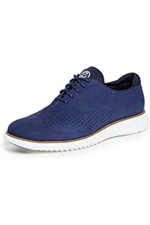 Cole Haan Herren 2. Zerogrand Laser Wingtip Lined Oxford, Marineblau, Nubuk-Optik, Weiß, 43 EU