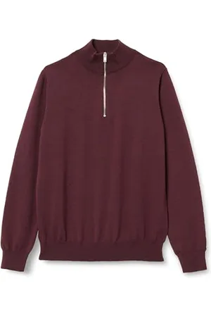 Seidensticker Herren Merino Pullover mit Reissverschluss - Pullover mit geradem Schnitt - Bügelleicht - Umlegekragen- Langarm - 100% Baumwolle