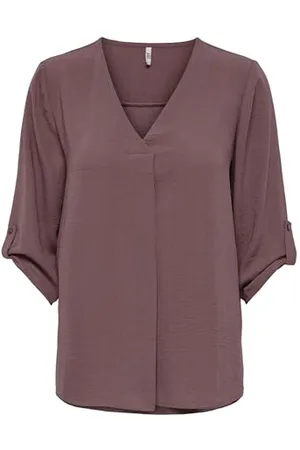 JDY Damen Lange Freizeit Hemd Bluse 3/4 Ärmel Tunika Longshirt Loose Oberteil Locker Leicht DIVYA, Farben: , Größe:38
