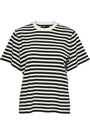 ONLY Damen Onllivina S/S Stripe Tee JRS, /Stripes:Black Stripes, S