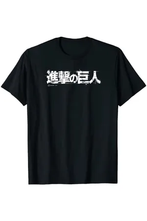 Attack on Titan Japanese Title Kanji White Official Logo T-Shirt