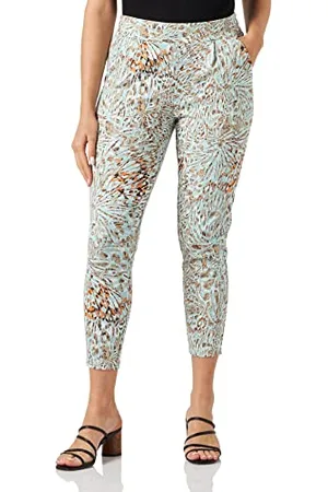 Ichi IHKATE Print PA16 Damen Hose Stoffhose mit Stretch Elastikbund Enger Schnitt, Größe:L, Farbe: