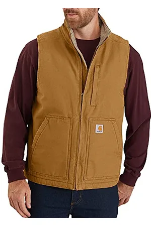 Carhartt Herren Gefütterte Weste mit Stehkragen Work Utility Oberbekleidung, Braun, 4XL Groß Hoch