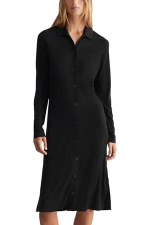 Marc O’ Polo Marc OߴPolo Damen Jerseykleid mit Stretch-Anteil Langarm, (Black), XS