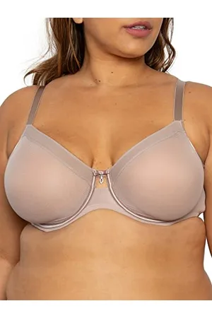 CURVY COUTURE Damen Sheer Mesh Full Coverage Unlined Underwire Bra BH mit voller Abdeckung, Durchsichtig, , 100E