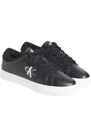 Calvin Klein Jeans Damen Cupsole Sneaker Classic Cupsole Low Lace Up Leather Schuhe, Schwarz (Black/Bright White), 37