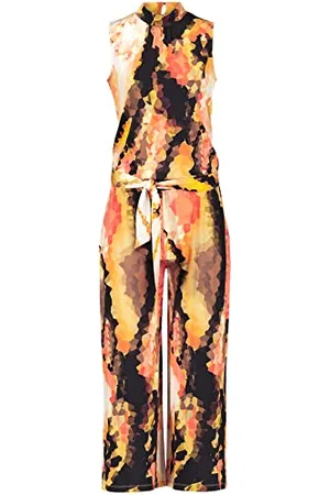 Taifun Damen Ärmelloser Jumpsuit mit Print Jumpsuit Gemustert 3/4 Länge 34