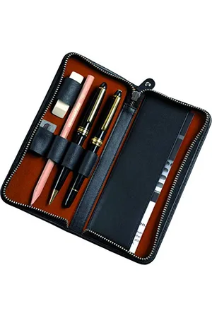 Alassio 2638 - Schreibgeräteetui aus echtem Leder, Etui in , Stiftetui ca. 17,5 x 8 x 2,5 cm, Lederetui für 3 Stifte und Zubehör