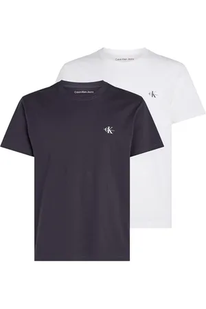 Calvin Klein Herren 2er Pack T-Shirts Kurzarm Monologo Rundhalsausschnitt, Mehrfarbig , XXL