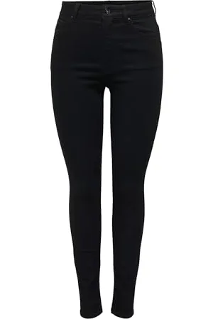 ONLY Damen ONLICONIC HW SK Long ANK DNM GUA100 Jeans, Black, 26 W/30 L