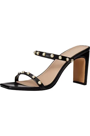 THE DROP Avery Square Toe Two Strap High Heeled Sandalen, , 7.5