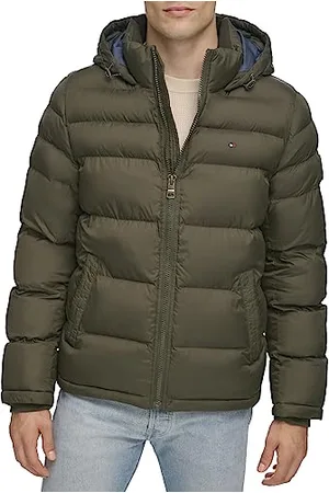 Tommy Hilfiger Herren Hooded Puffer Jacket Daunenalternative Oberbekleidung, , S