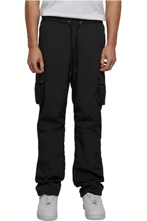 Urban classics Herren TB6395-Straight Leg Nylon Cargo Pants Hose, Black, M
