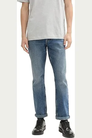 TOM TAILOR Herren 1043456 Aedan Straight Jeans, 10119-Used Mid Stone Blue Denim, 32W x 32L