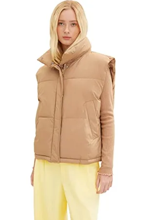 TOM TAILOR Damen 1034127 Loose Fit Pufferweste, 31262-Apple Cinnamon Brown, XS