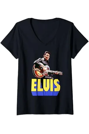 Elvis Presley Offizielles Gitarrenporträt T-Shirt mit V-Ausschnitt