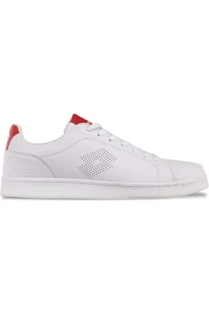 Lotto Burgas Unisex Sneaker, White/RED, 36 EU