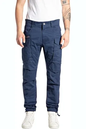 Replay Herren Cargo-Hose Joe Comfort-Fit aus Komfort Baumwolle, (Blau), 31W / 32L