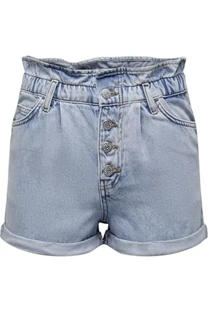 ONLY Damen Denim Jeans Shorts | Kurze Bermuda Pants Sommer Hose | Paperback mit elastischem Bund ONLCUBA, Farben:Blau, Größe:S